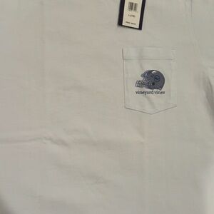 Vineyard Vines Boys Light Gray Pocket T-Shirt with Helmet Logo